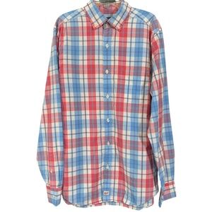 Vineyard Vines Murray Shirt Small Red White Blue Plaid Button-Down